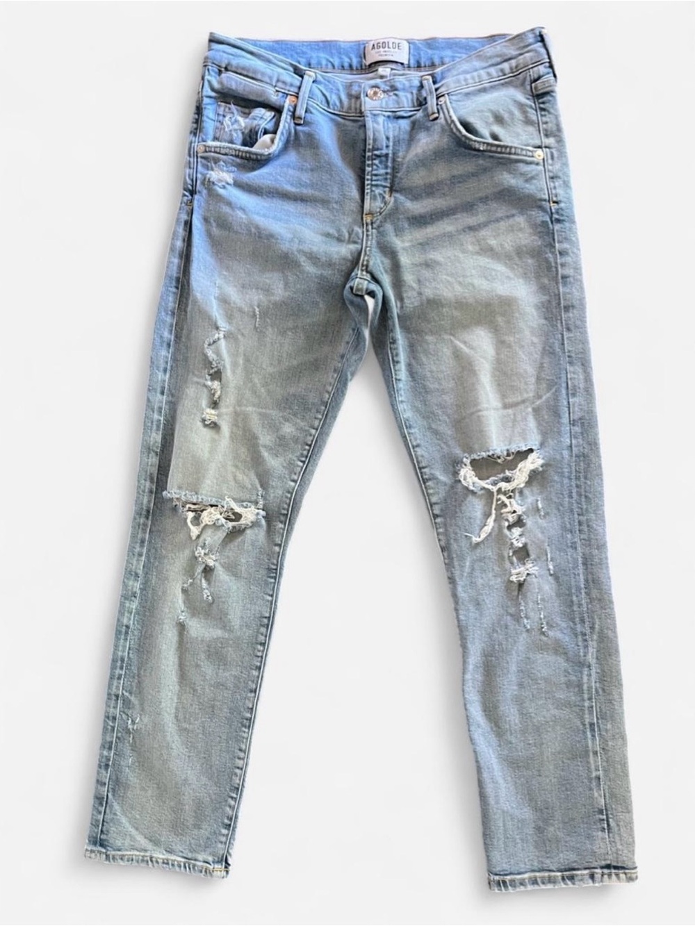 Agolde Women’s  Light Blue Straight Denim Jeans